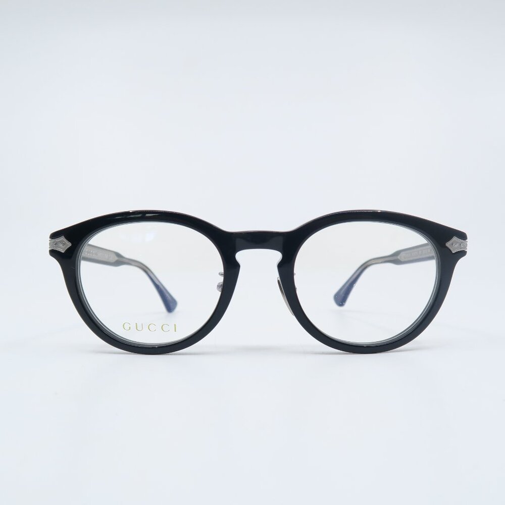 Gucci GG0071O 001 50mm Black Gloss and Titanium New Men's Eyeglasses Frames. - Picture 2 of 8